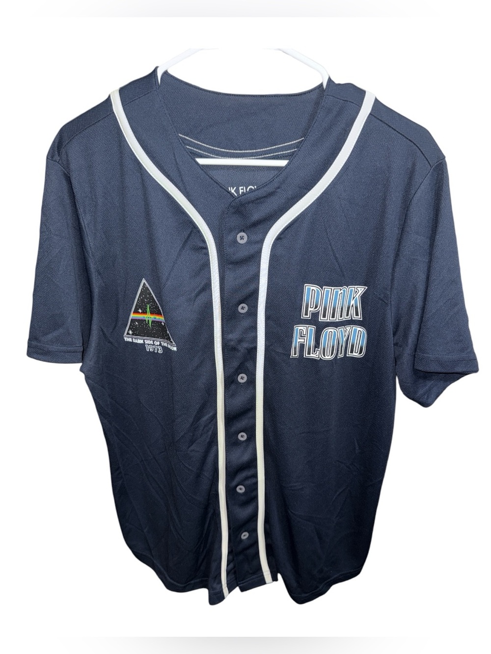 Pink Floyd Navy and White Kids Baseball Jersey